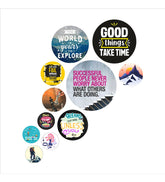 Decorative Wooden Wall Hanging Decoration Item for Home | Office | Gifts |Modern Wall Artworks Items | Wall Art | Living Room | Bedroom | Quotes Decor Item (WPS_138N) Pack of 11 Pieces - Decor Mantra